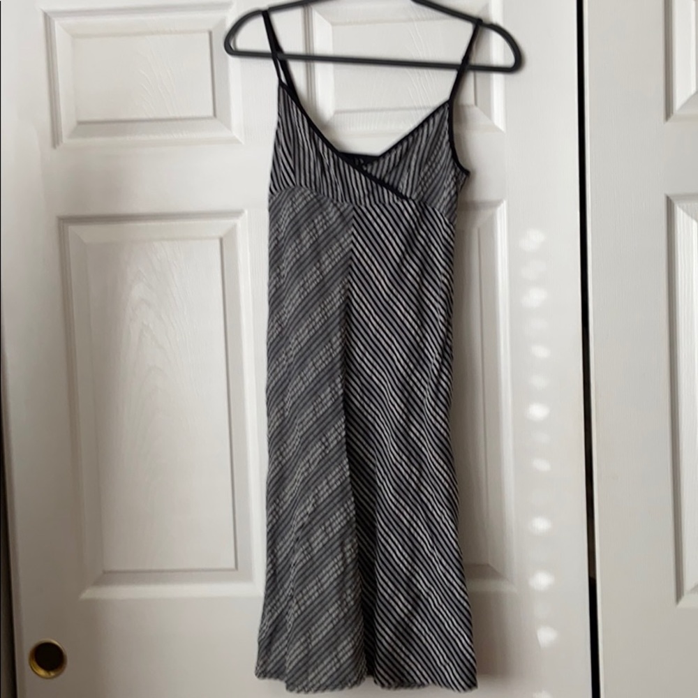 Sexy black grey flared dress